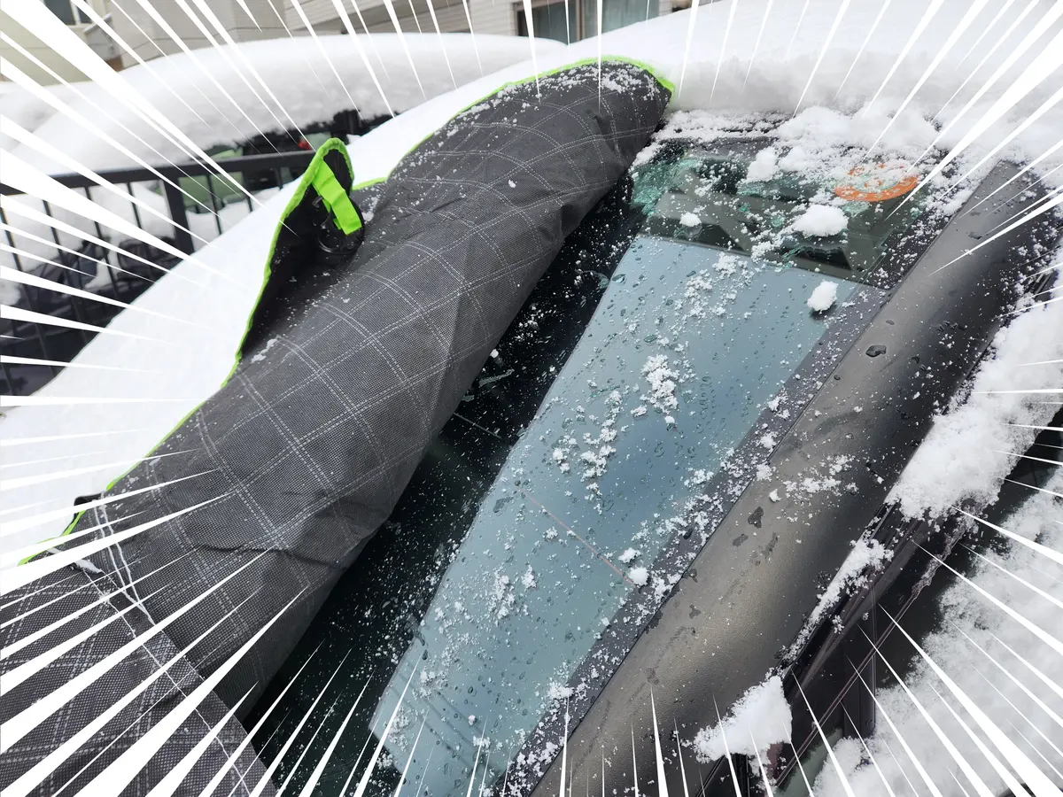 【北海道の雪対策】車の雪かきが20分→5分に！フロントガラス凍結防止カバーで朝が変わった話