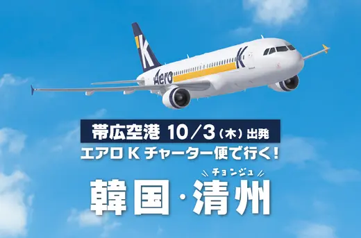 【HISからのお知らせ】帯広空港⇔韓国「清州（チョンジュ）空港」超特別価格で往復航空券を販売