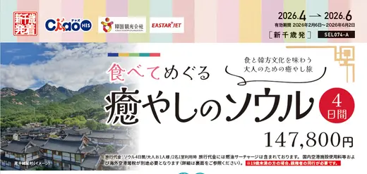 【３月完売！】食べてめぐるソウルツアー4日間【４月以降出発商品】