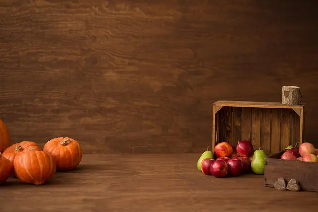 室内にある秋の飾り