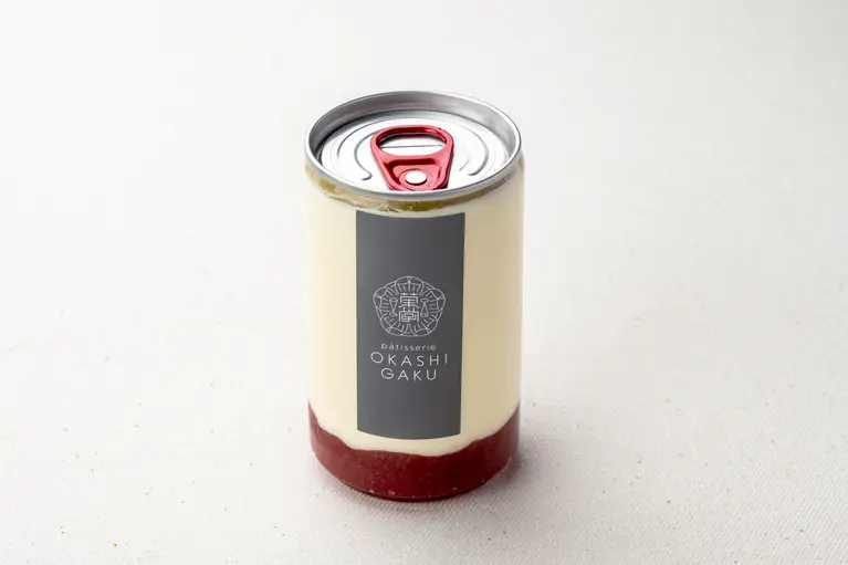 pâtisserie OKASHI GAKU「パンナコッタ缶～北海道産赤ルバーブ～」