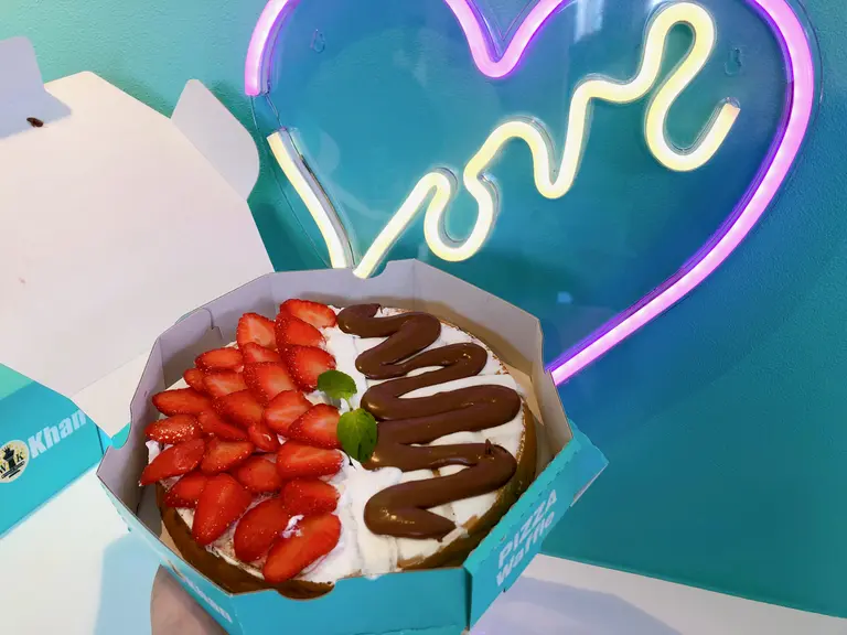 店内撮影のワッフル