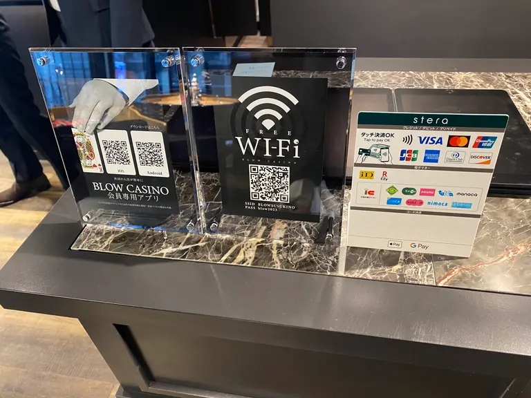 決済方法　フリーWi-Fiも完備