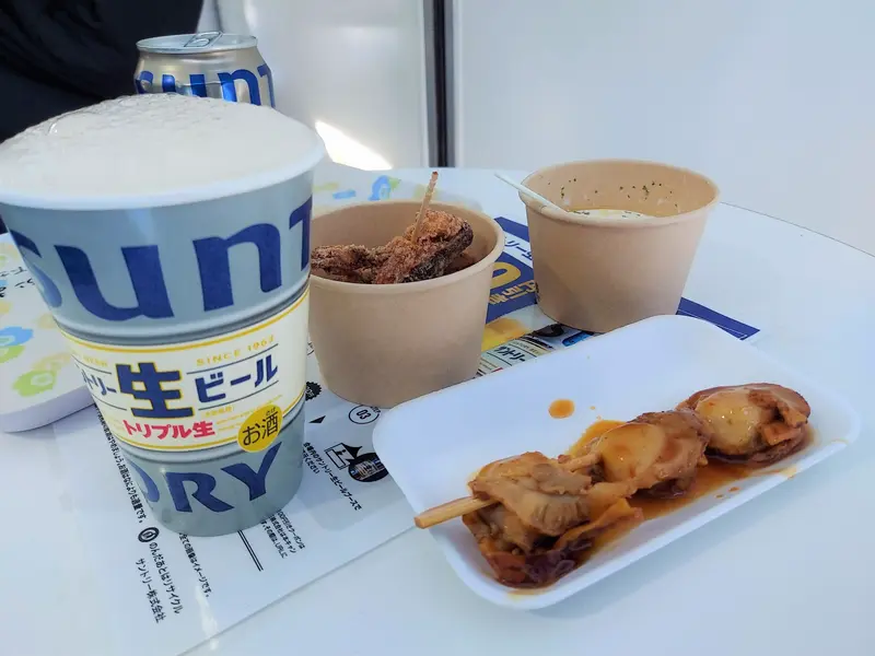 私はもちろんビールと一緒に