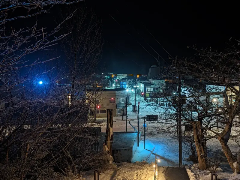 法林寺の階段から見る今金町市街地